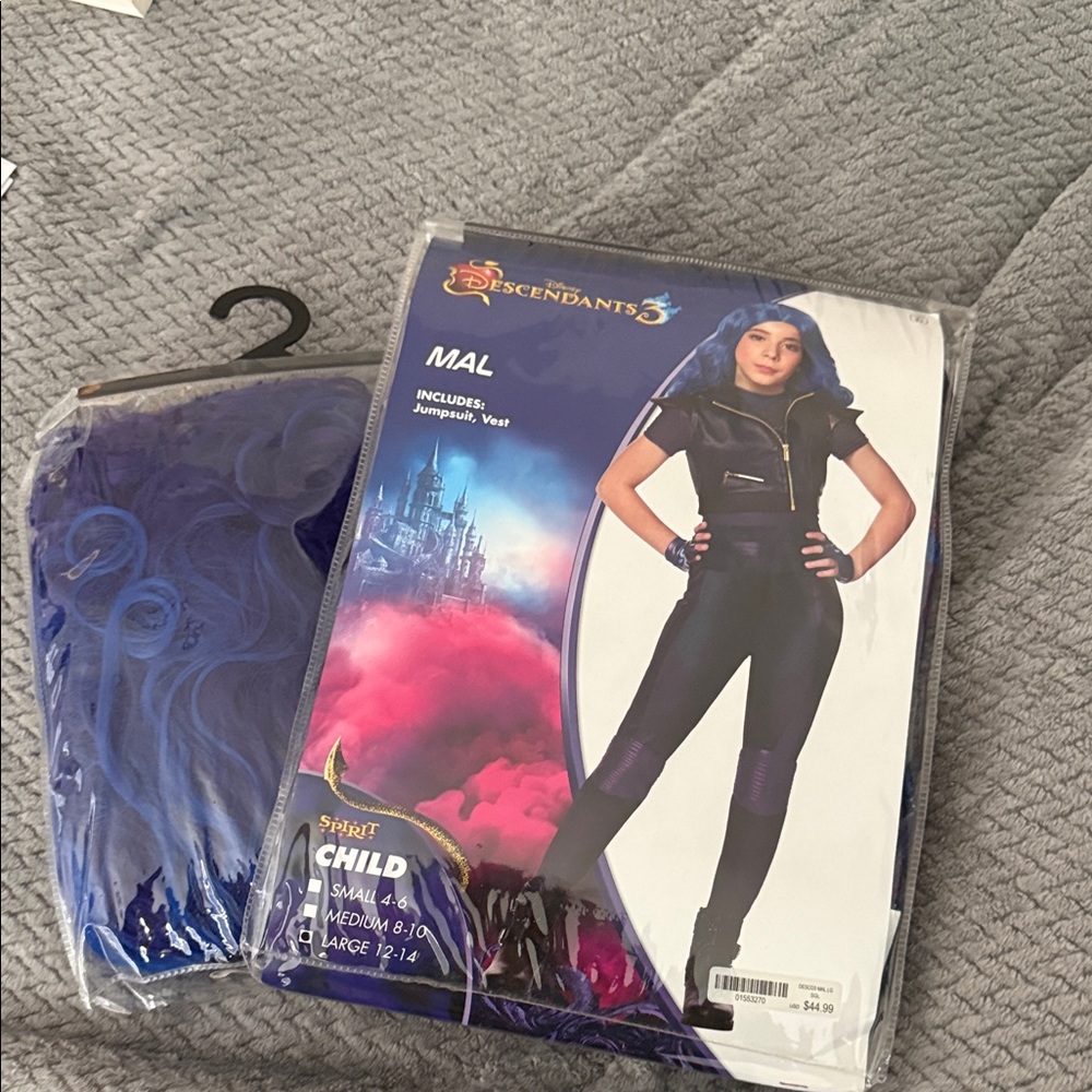 Descendants 3 Mal Jumpsuit Costume W/ Wig & Gloves